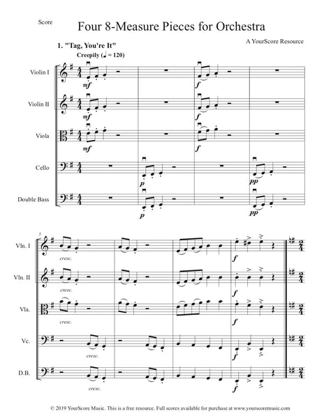 Free Resource: 8-Measure Pieces... now for Orchestra!