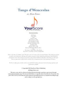 Cover of Tango d'Wenceslas, an adaptable middle school band piece by Brian Franco